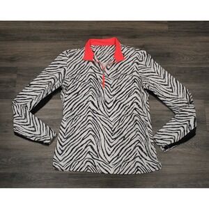 Tail Activewear Zebra Print Pullover Top‎ Long Sleeve Athletic Golf Shirt